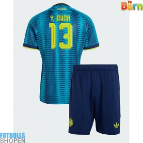 Billiga Colombia Yerry Mina #13 Bortatröja Barn VM 2026 Kortärmad (+ Korta byxor)